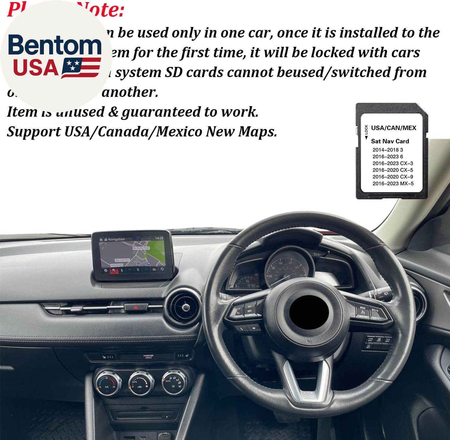 Mazda Navigation SD Card Map USA Canada Mexico CX5 CX9 Mazda3 2014-2023 GPS