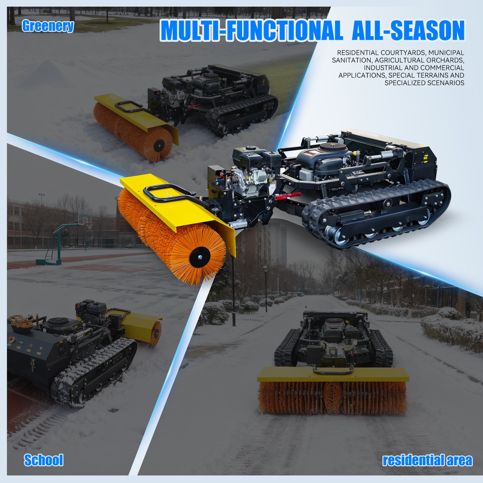 51-inch remote-controlled snow sweeper, electric snow sweeper, lawn mower 22HP