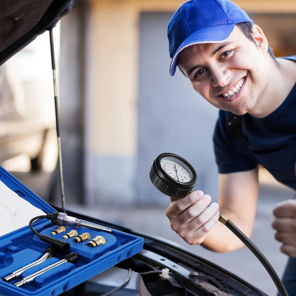 Automotive Engine Compression Tester Set - 9 Essentials for Accurate Diagnostics