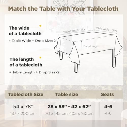 Rectangle Table Cloth Elegant Gold Vine 78" x 54" (Rectangular) Antique Brass