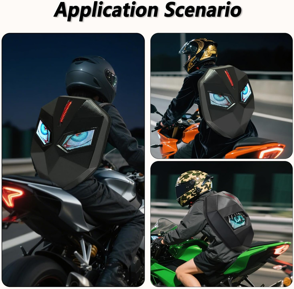 Waterproof LED Motorcycle Backpack for Men - Large Capacity Helmet Bag