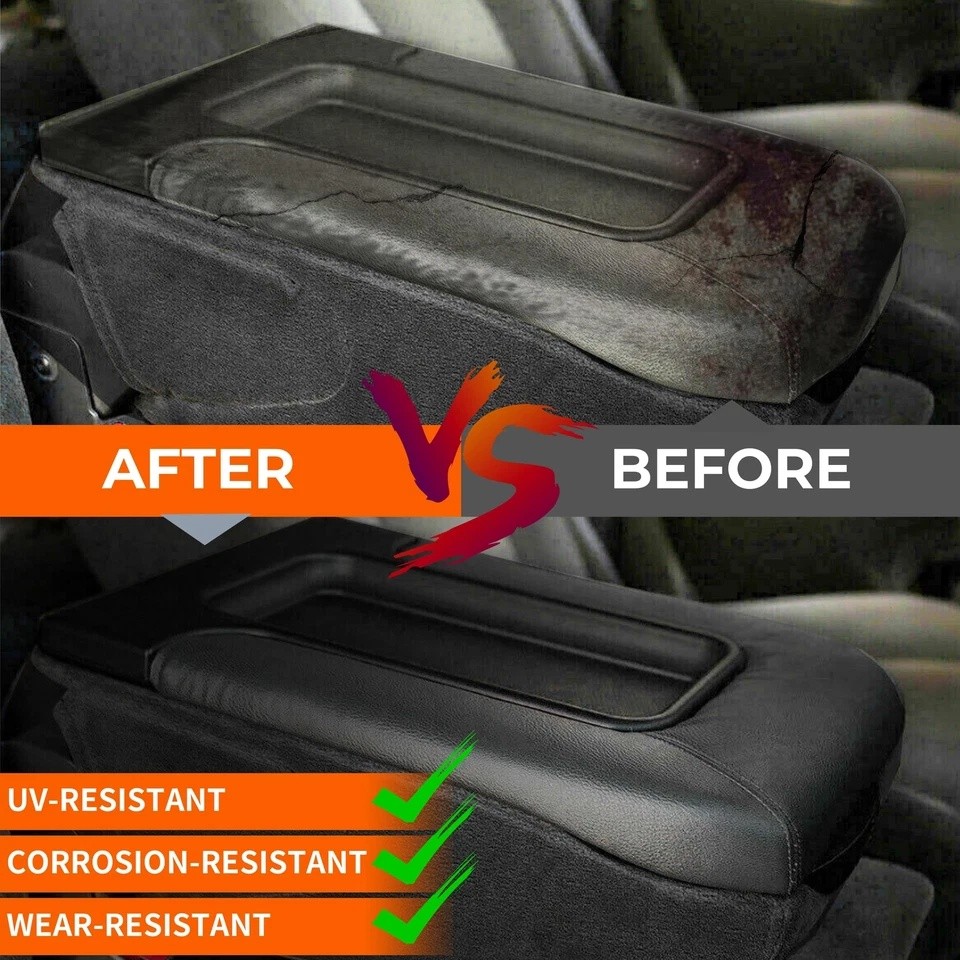 Center Console Lid Kit Arm Rest for 99-07 Chevy Silverado GMC Sierra Black 1999