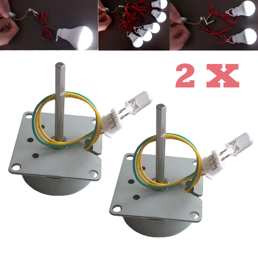 2X AC 3 Phase Micro Brushless Generator Mini Wind Hand Generator Motor 3-24V
