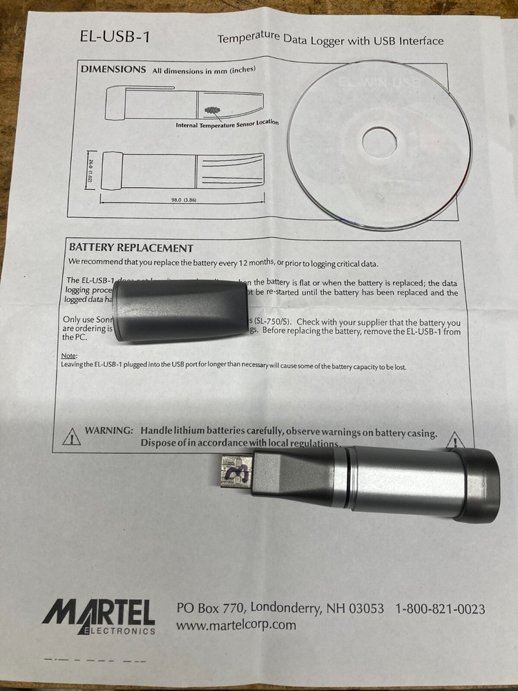 EL-USB-1-LCD Temperature and Humidity Data Logger used in box
