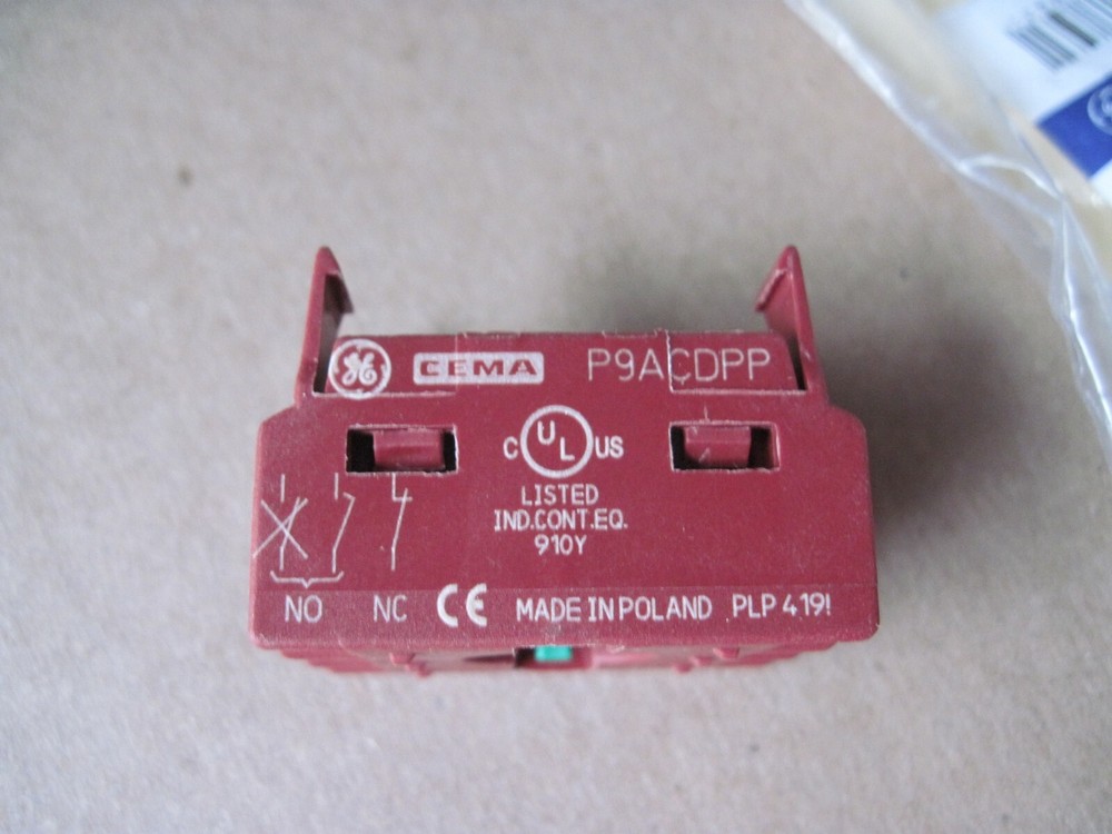 GE P9ACDPP Push-ON / Push-OFF Device 187843, For Pilot Devices