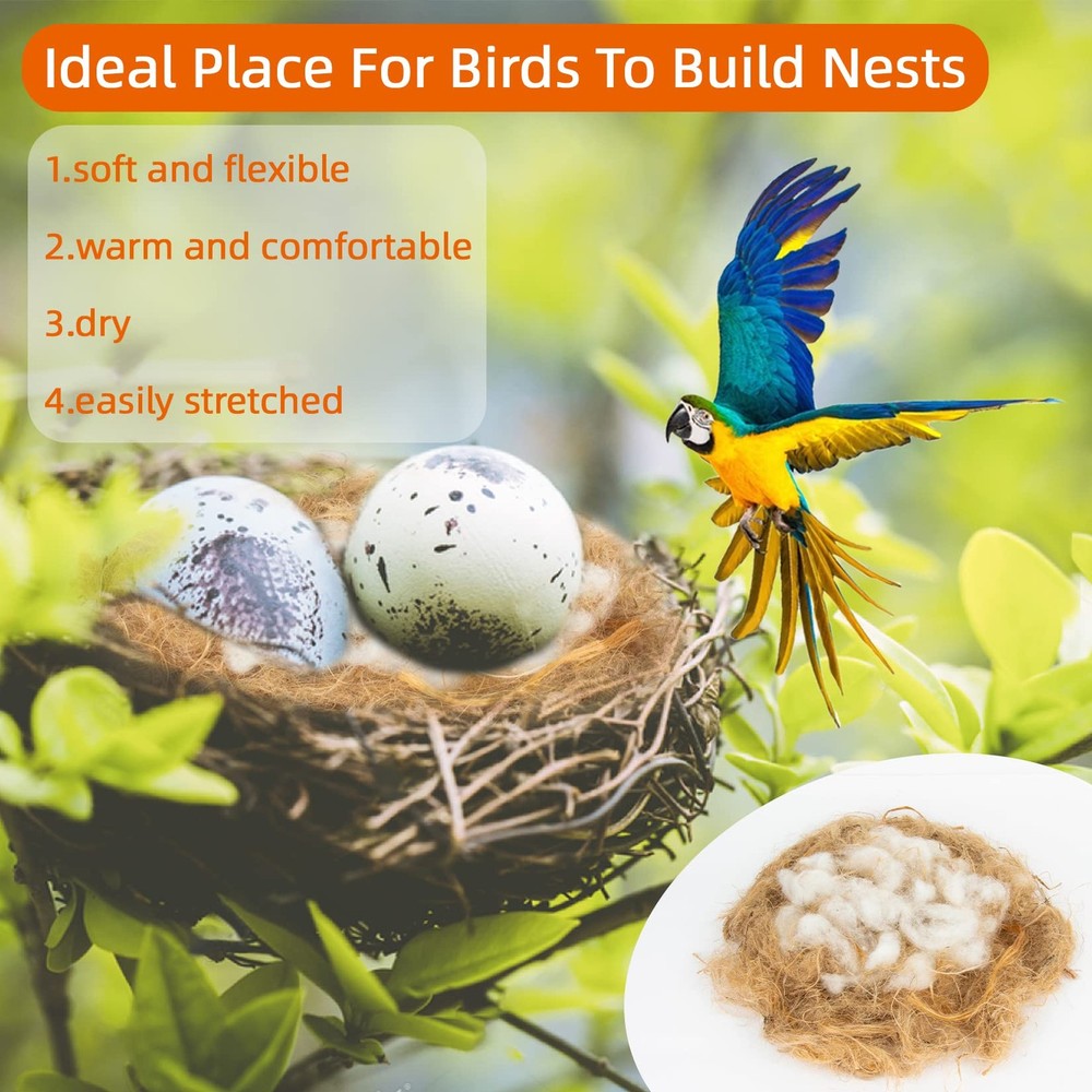 2 Pack Bird Nesting Material - Bird Nests Bedding Hummingbird Nesting Material M