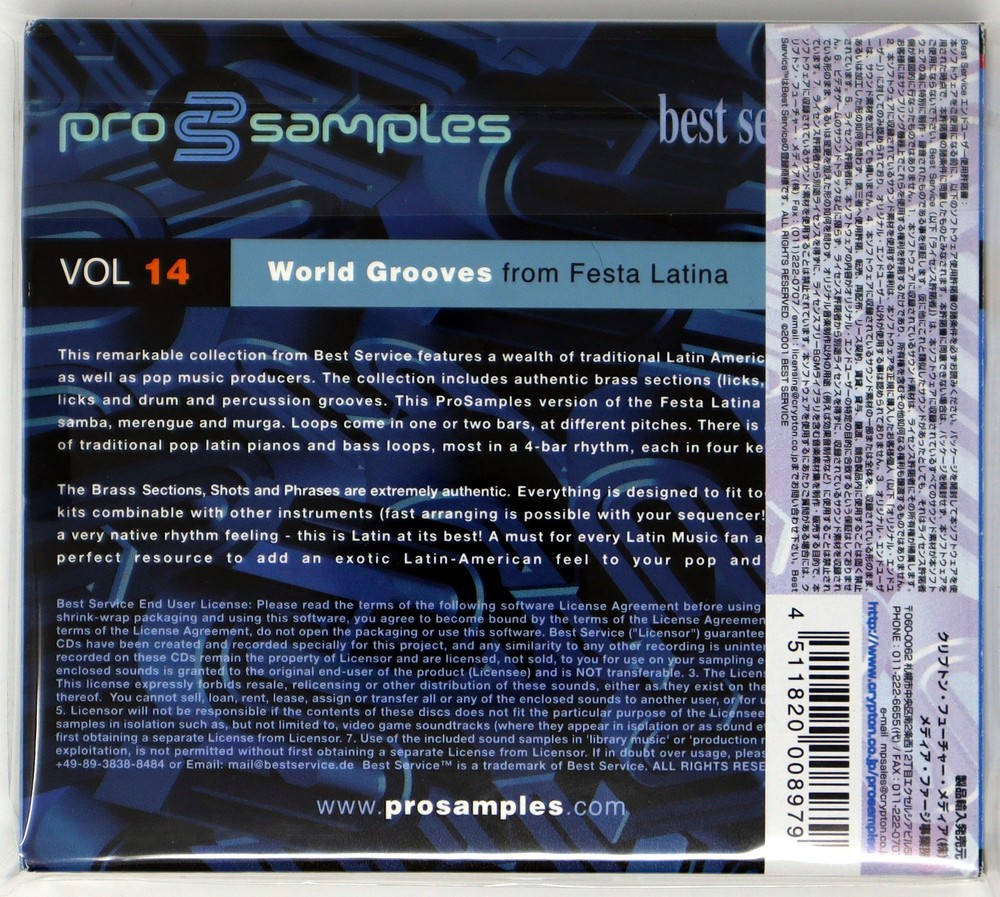 Best Service Pro Samples 22 World Grooves Sample/Sound Library/Sampling CD