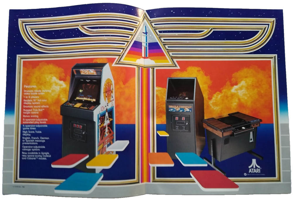 Missile Command Atari Video Arcade Flyer / Brochure / Ad - Excellent - Foldout