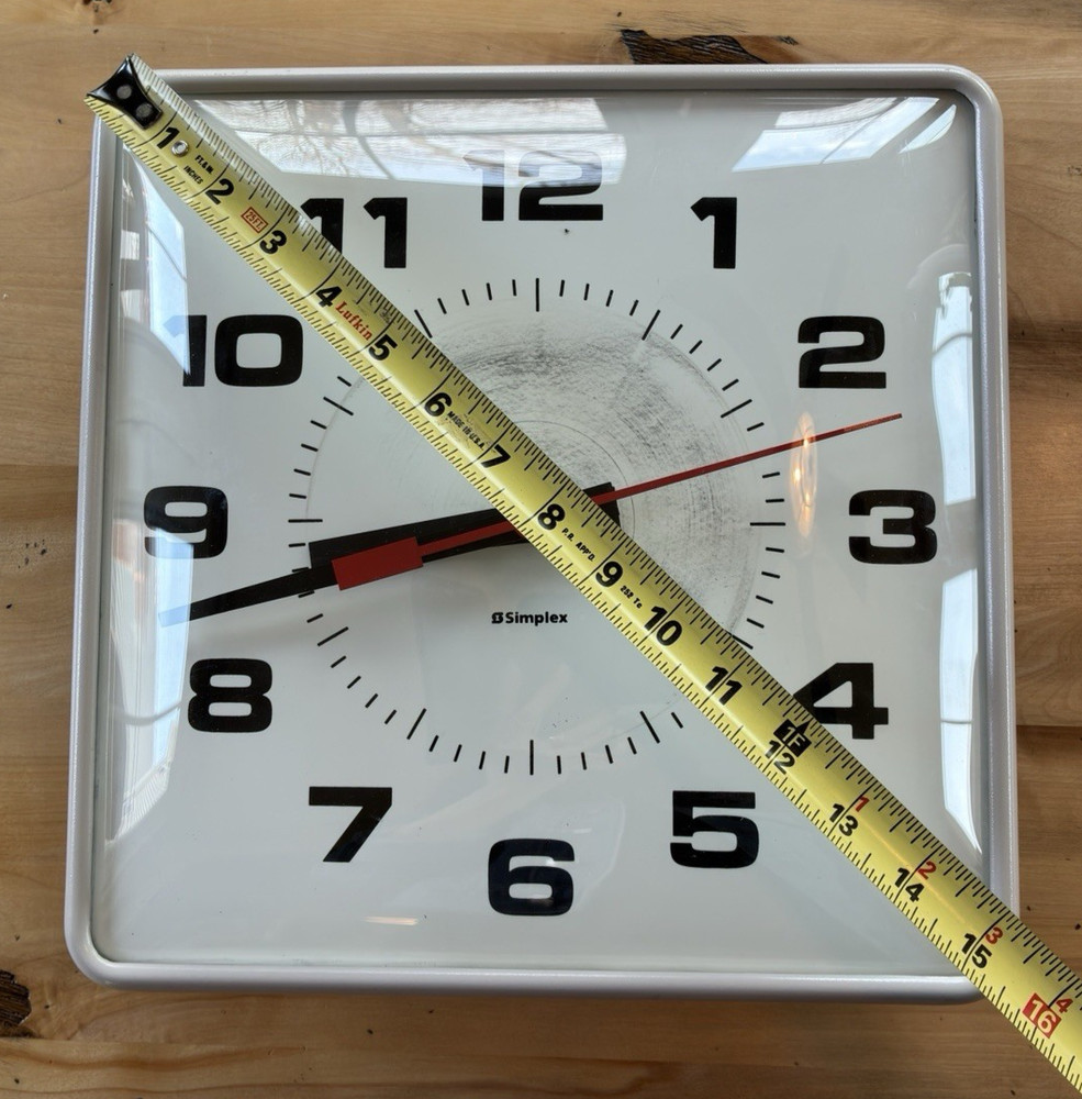 Simplex Model 2310-5271 Synchronized Wall Clock 12” Industrial School Office VTG