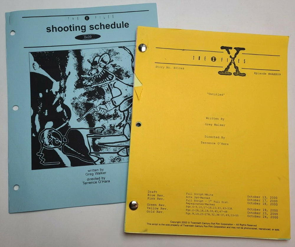 THE X-FILES / Greg Walker 2000 TV Script, Michael Bowen, James Franco "Surekill"