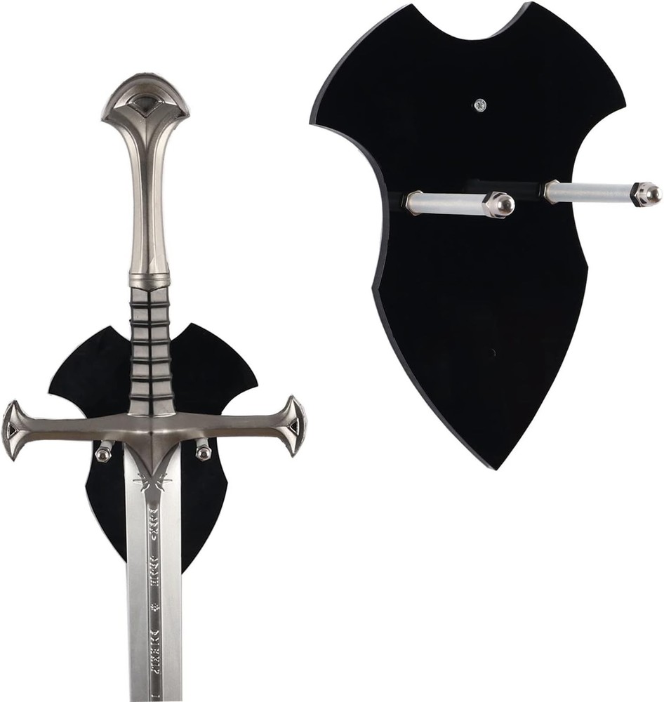 Wall Mounted Sword Holder Rack Axe Display Hanger Vertical Decor Black