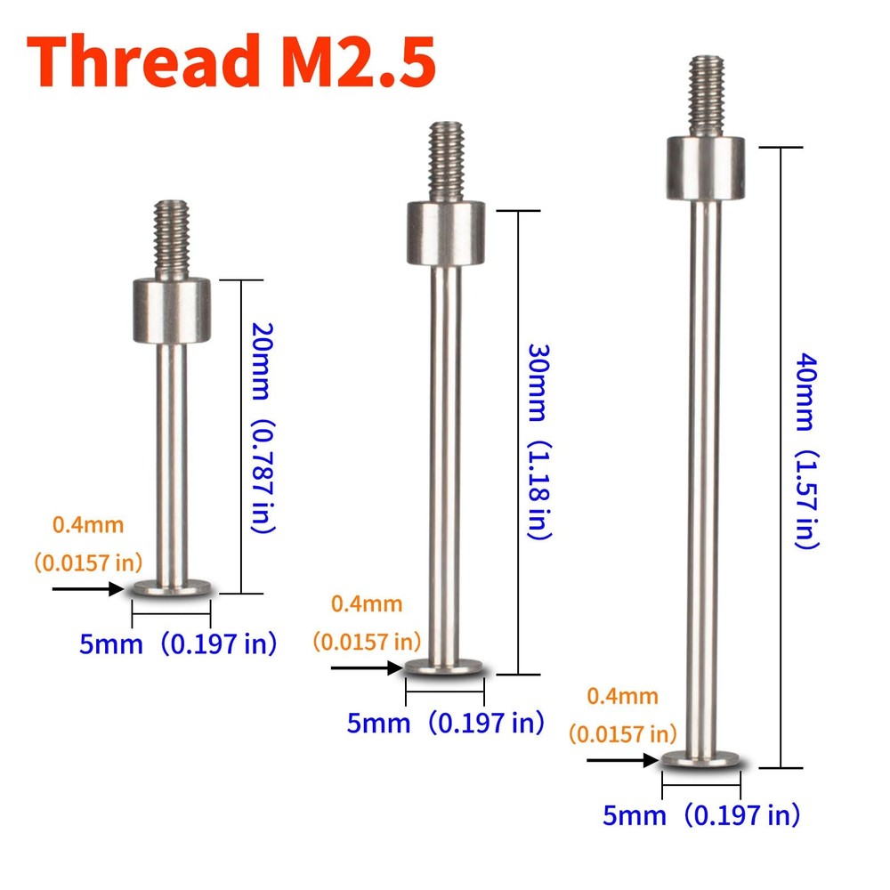 Flat Contact Points Set for Dial Indicator M2.5 Thread 0.4mm Thickness