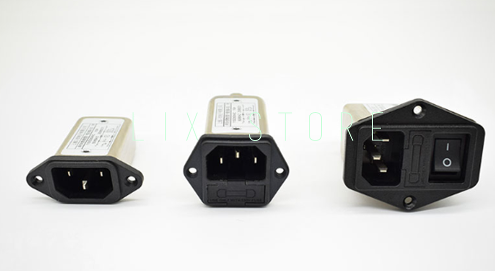 Power filter 220V250V with socket switch single and double fuse three in one/