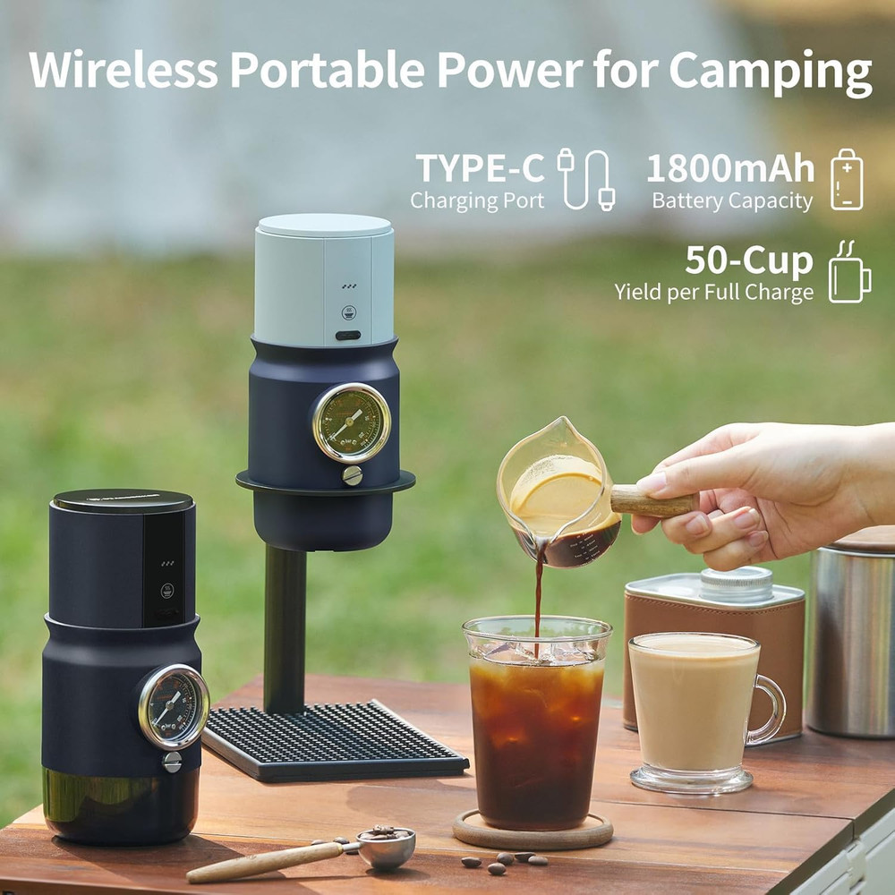 Super58 Portable Espresso Maker - USB-C, Adjustable Pressure, Black