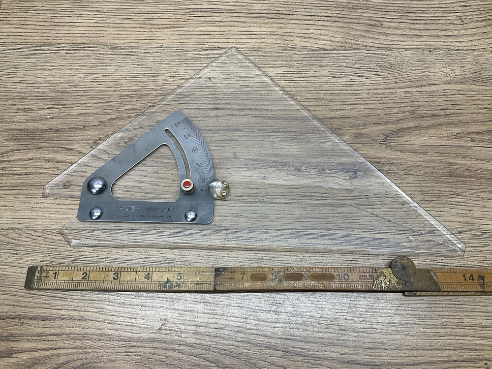 BLUNDELL HARLING TRUE-ANGLE ADJUSTABLE SET SQUARE TECH ARCHITECT BUILDER TOOL