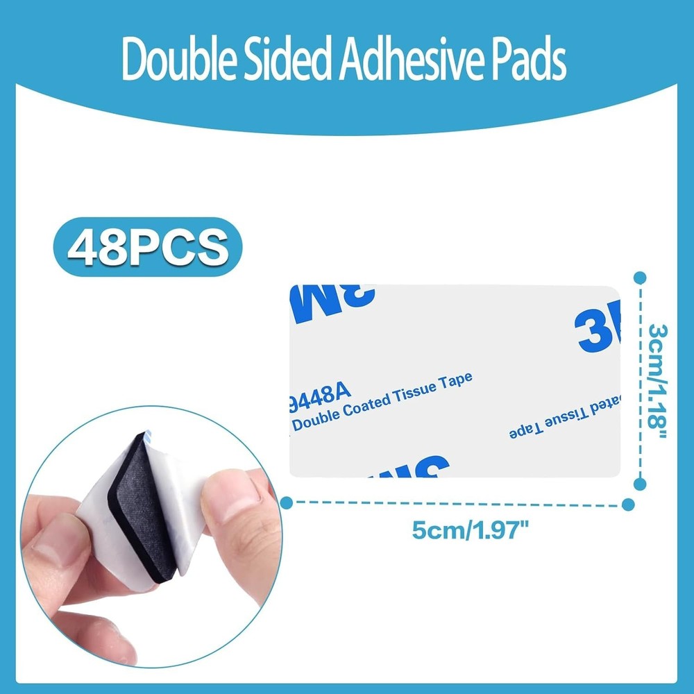 60Pcs Double Sided Adhesive Pads Heavy Duty Mounting Foam Tape Rectangular Wall