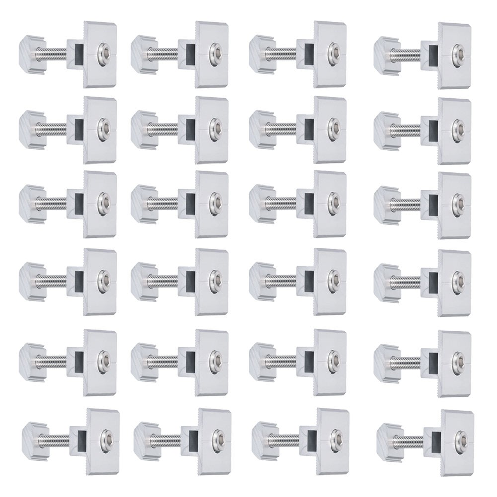 24Pcs Solar Panel Middle Clamp 35mm Aluminium Solar Panel Mount Mid Clips HOT