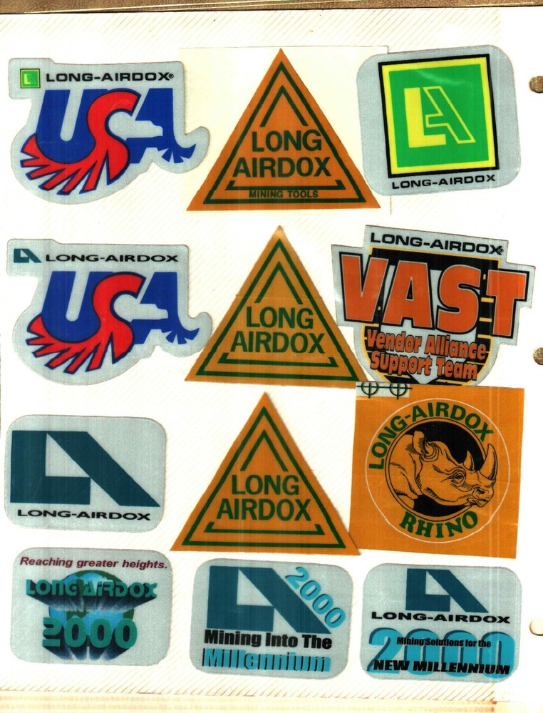 12 DIFFERENT NICE LONG AIRDOX COAL MINING STICKERS # 274