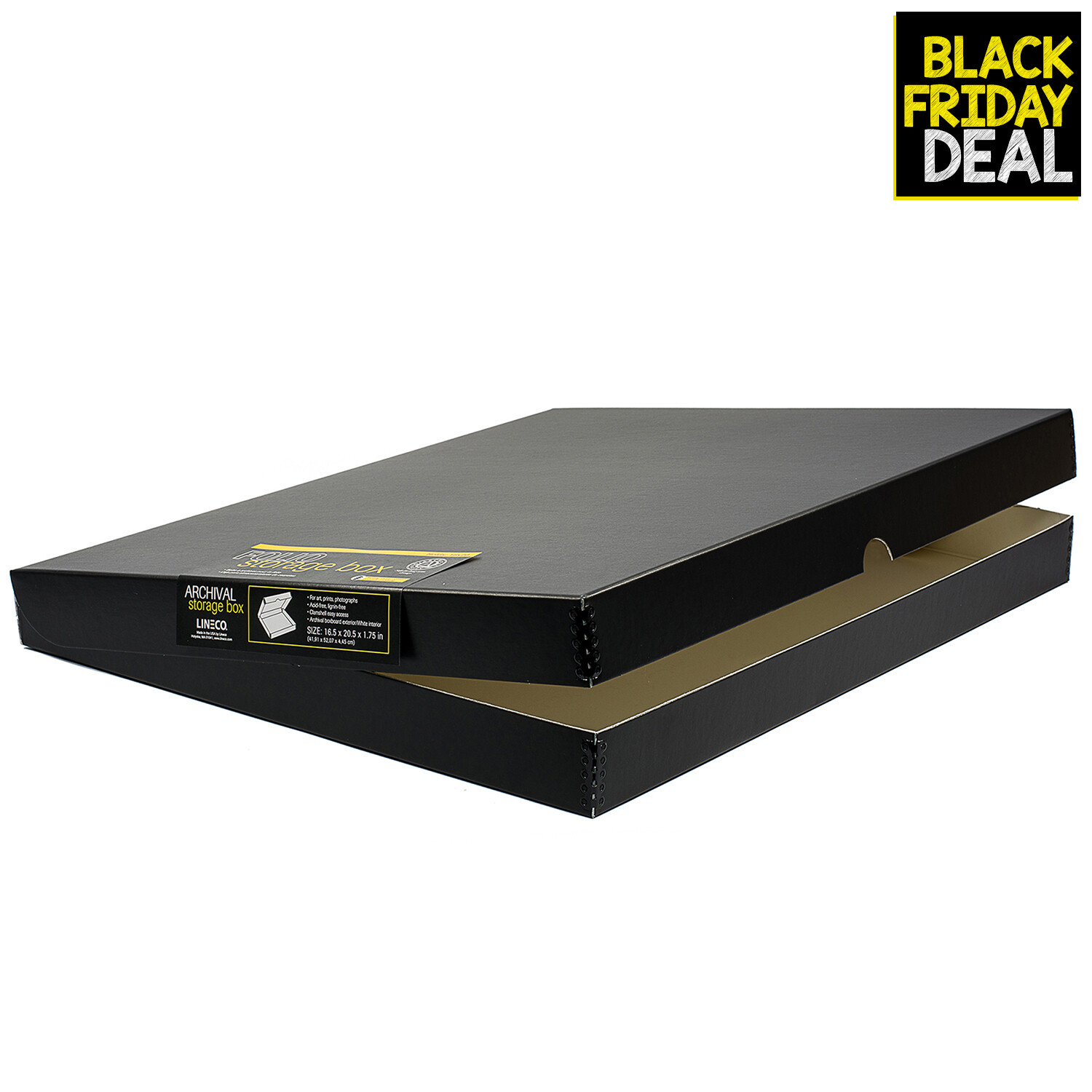 Lineco Archival Folio Storage Box Metal Edge Archival Boxboard Acid-Free 16x20x2