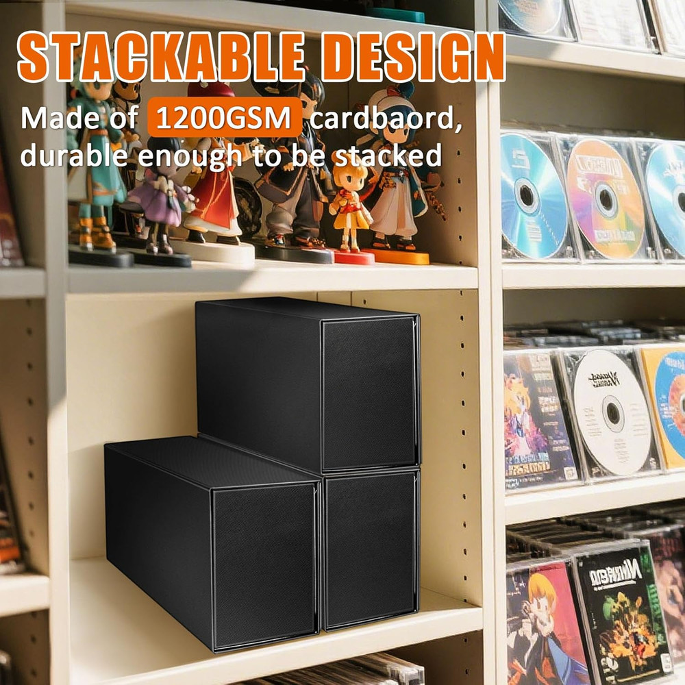 Semi Rigid Card Holder, Magnetic and Semi Rigid Card Storage Box – 1Ct, Black