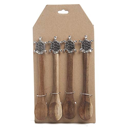 Beachcombers Wood Spoon Set 4 Turtle Design