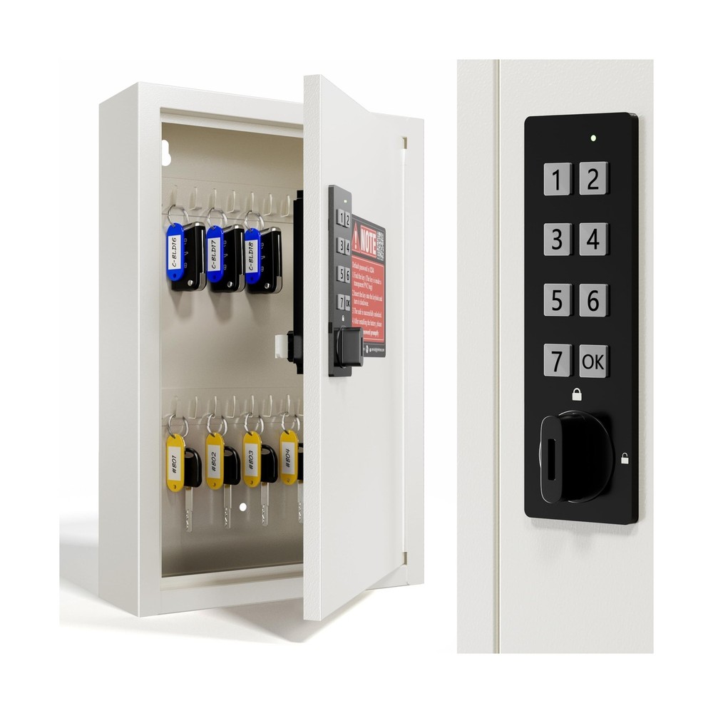 Grimtron 40 Keys Electronic Key Lock Box for Keys with Code, Private/Public/P...