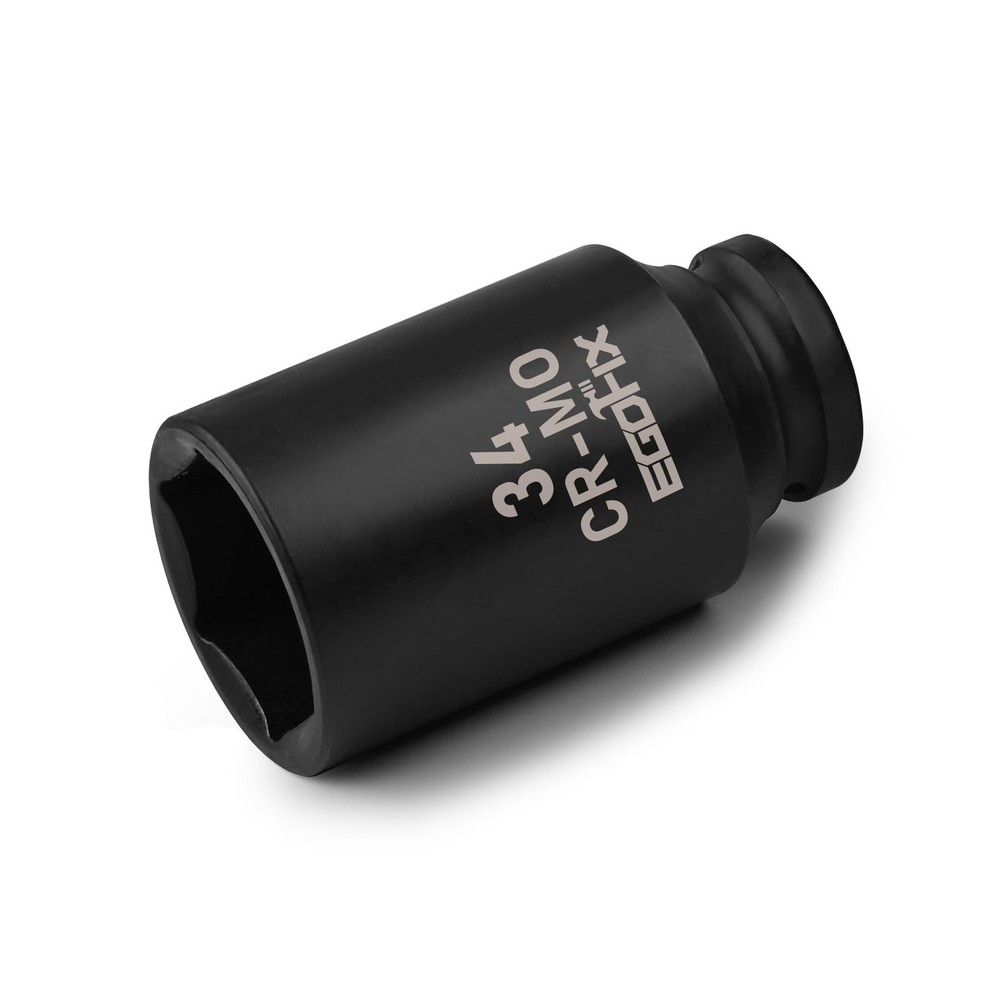 1/2" Drive Deep Impact Socket, 34mm Metric Socket, Axle Nut Socket CR-MO 6 Po...