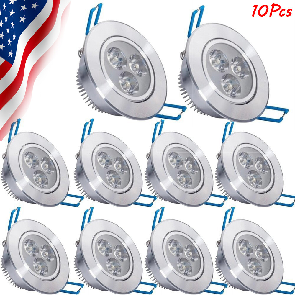 10PC 9W LED Downlight Spotlight Recessed Ceiling Light Bulb Lamp With Driver