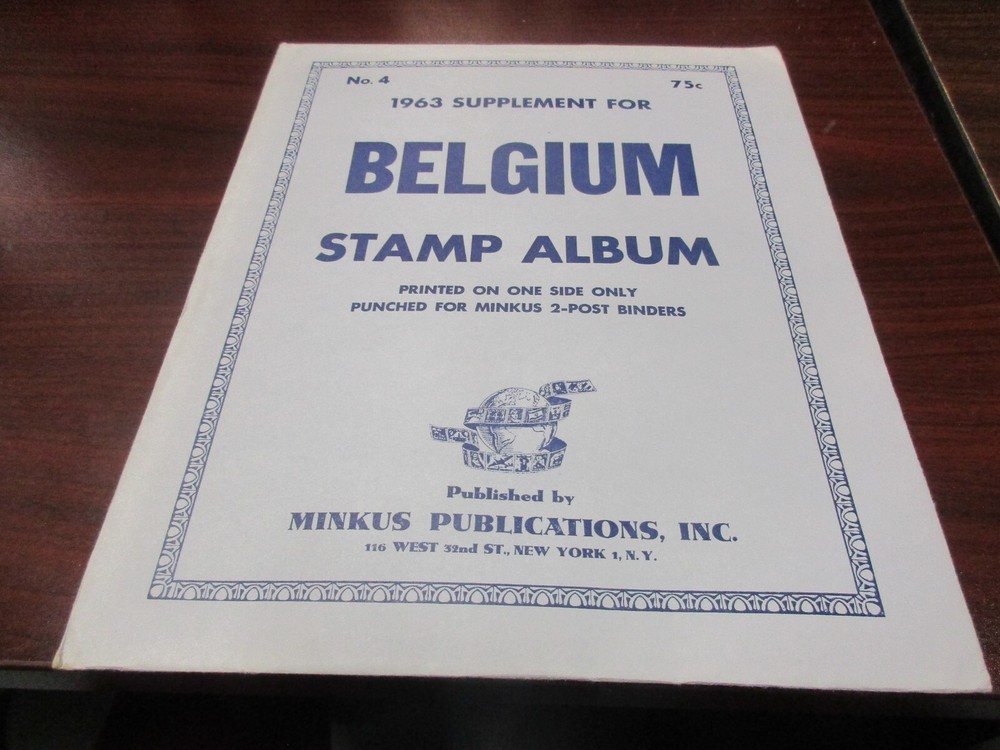 "MINKUS" ALBUM PAGES 1963  SUPPLEMENT BELGIUM #4  W/FREE SHIPPING!!!