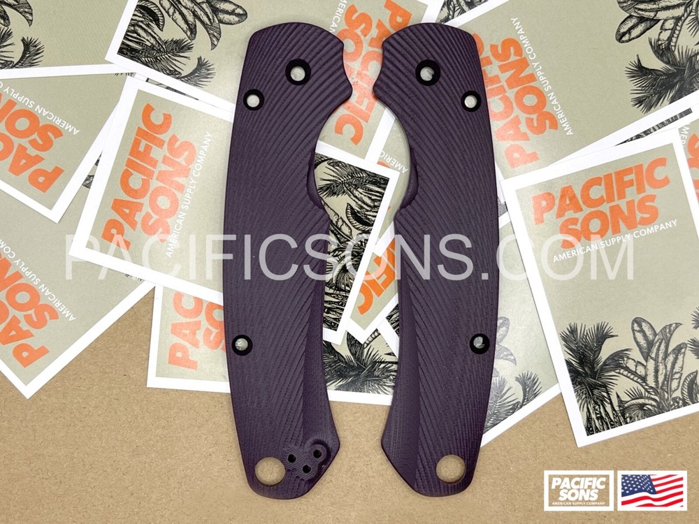 Spyderco Paramilitary 2 Contoured G10 Scales - Sunrise Pattern - Purple