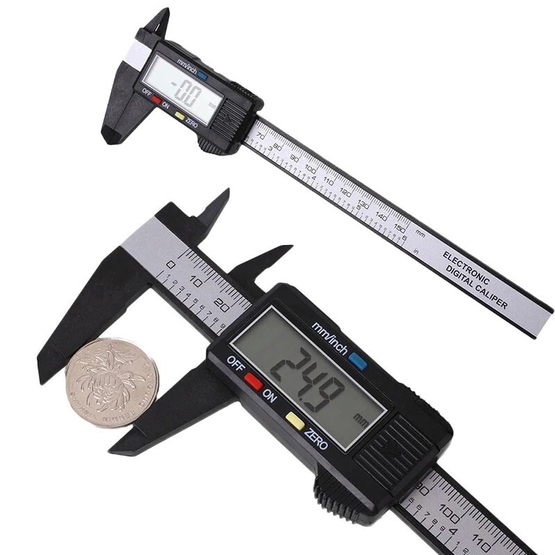 6" 150mm Carbin Fiber Electronic Digital Vernier Caliper Micrometer Guage LCD