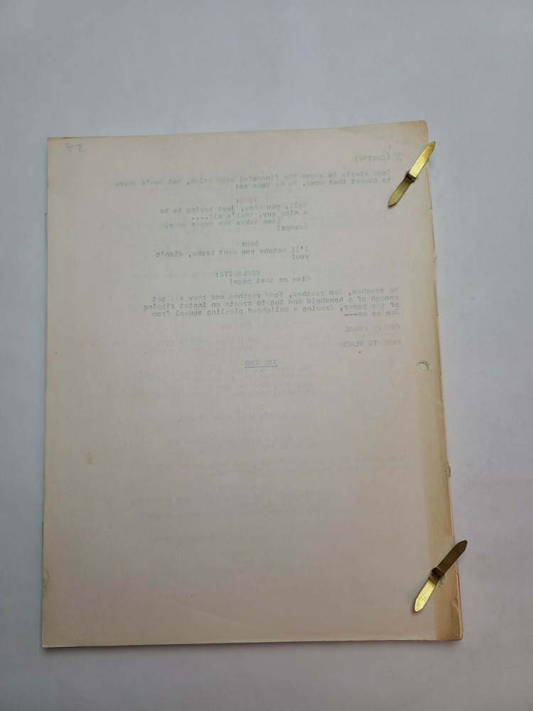 AMERICAN DREAM / Brian Cassidy 1981 TV Script, George Barrow "Crossing Patterns"