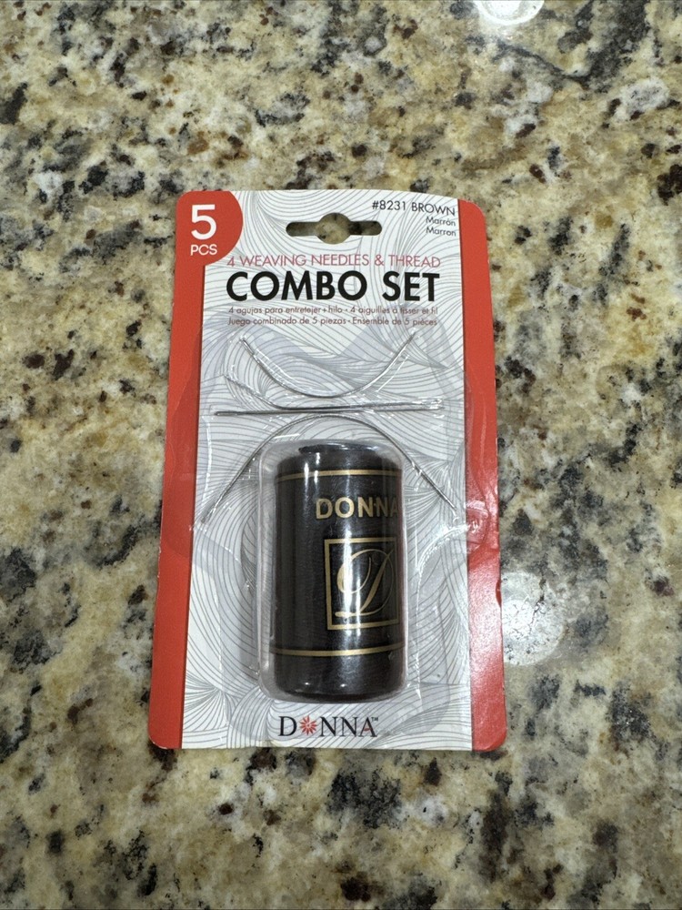 Donna Collection Brown Weaving Thread & Needle Set