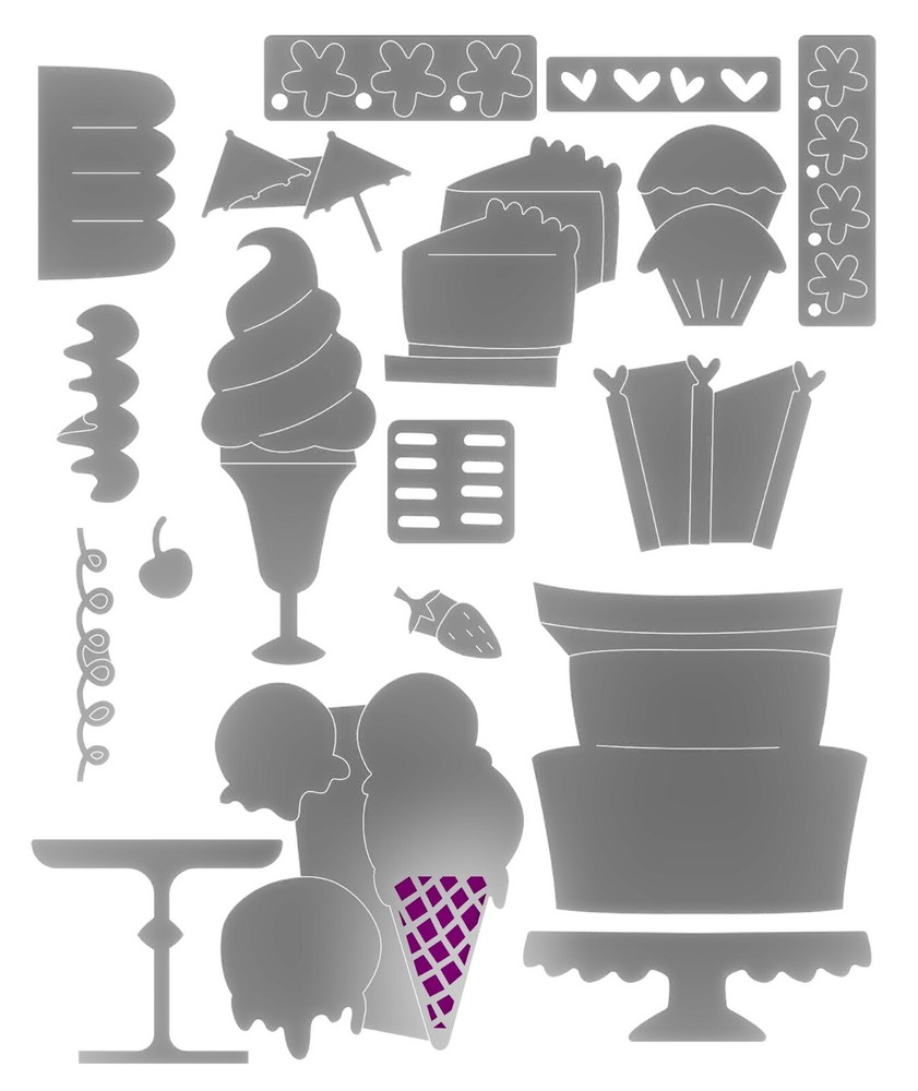 Sizzix Thinlits Party Treats #664523 18pc set Retail $24.99 SO MUCH FUN!!!