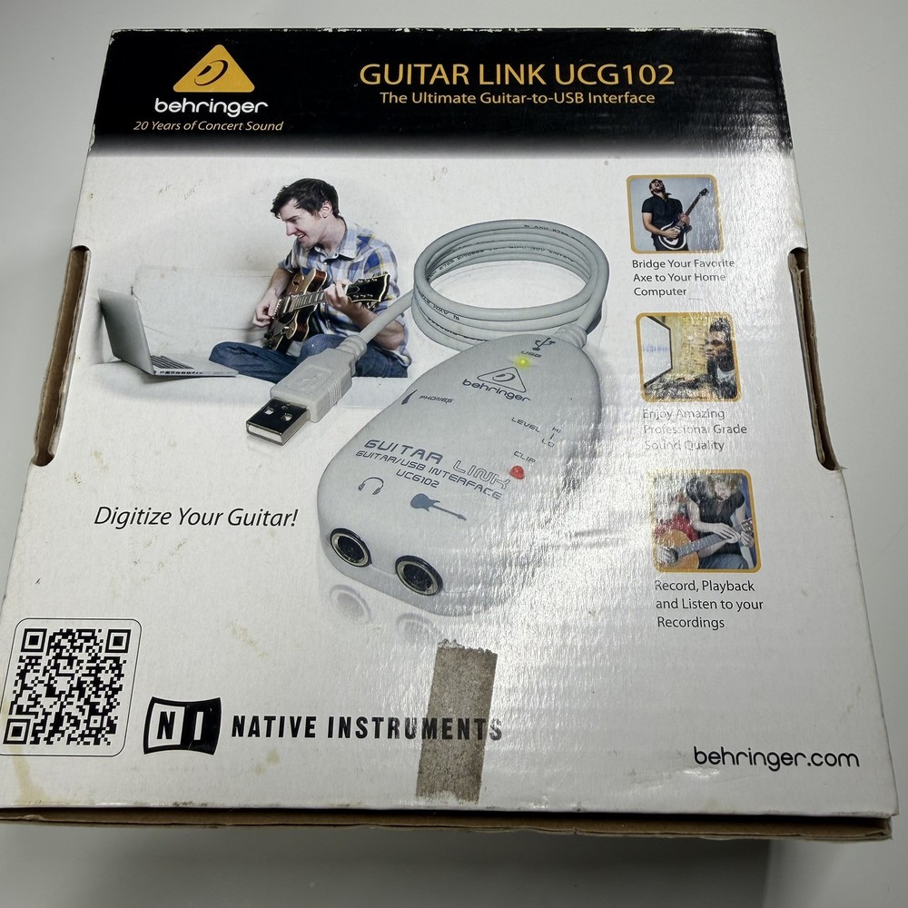 Behringer Guitar Link UCG102 USB Guitar To USB Interface With Box