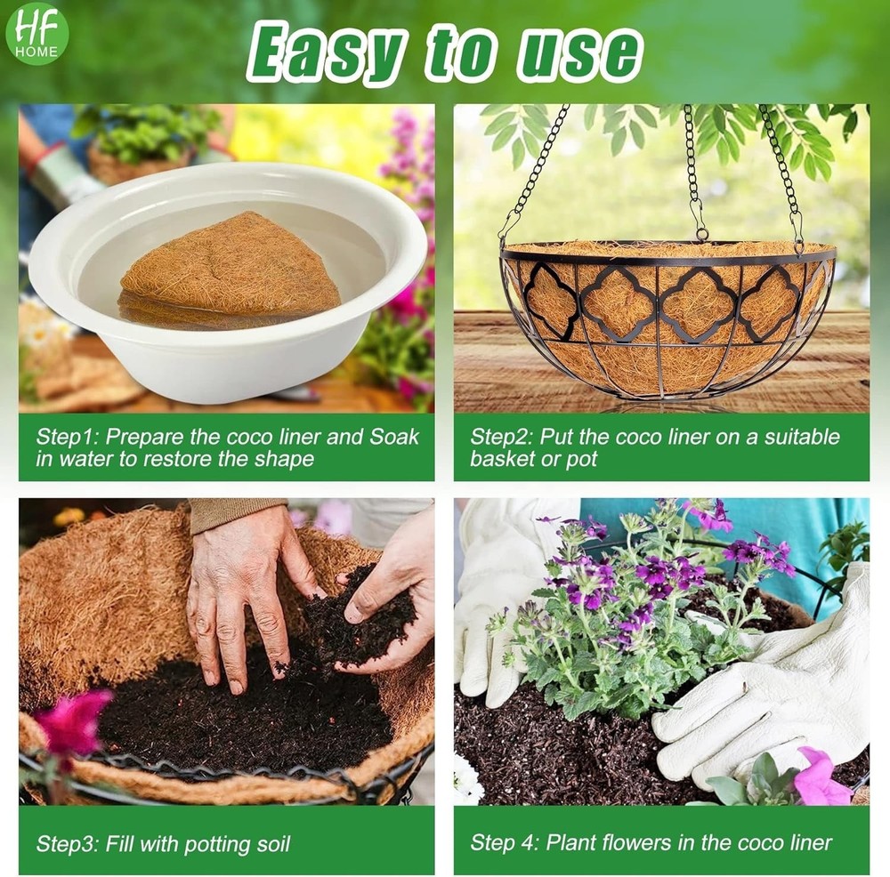 2PCS 16" Round Coco Liner Coco Replacement Liner Basket Window Box