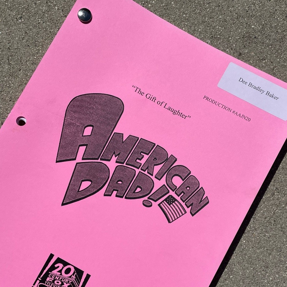 American Dad Dee Bradley Baker 2015 Original Production Used Table Draft Script