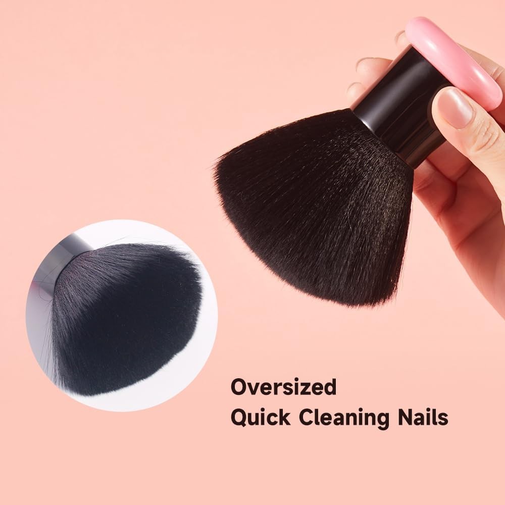 Extra Large Dusting Brush for Acrylic Nails, Power Remover – Soft Fluffy Bris...