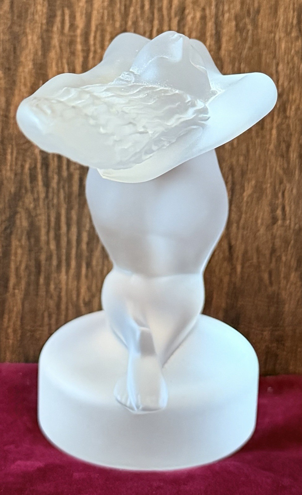 Vintage Lalique France 5” Frosted Crystal "Chrysis" Nude Woman Figurine With Box