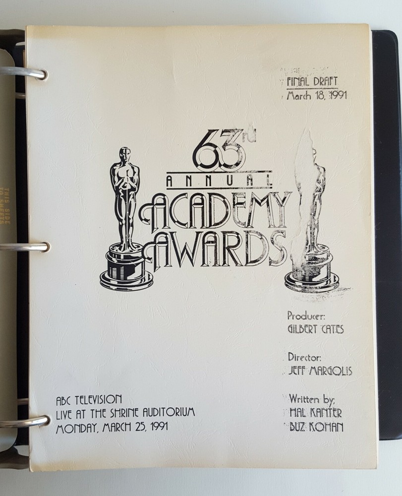 63rd. Academy Awards Final Draft Original TV Script and Program.