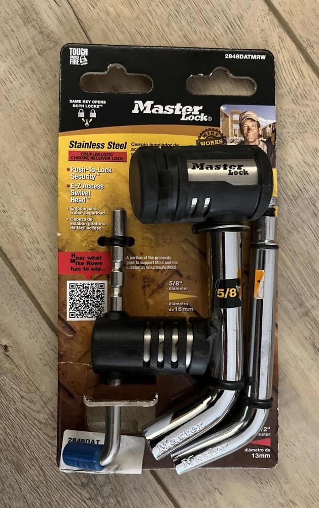 Master Lock 2848DAT Key Alike Set (2 keys) w/ Receiver & Coupler Latch Locks