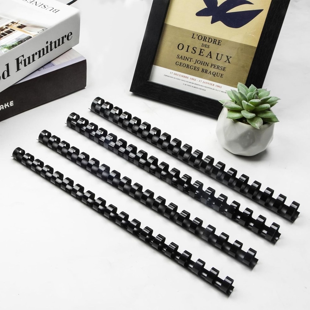 Multi-Size Pack of 40 Black Binding Combs for Letter Size - Durability Assured