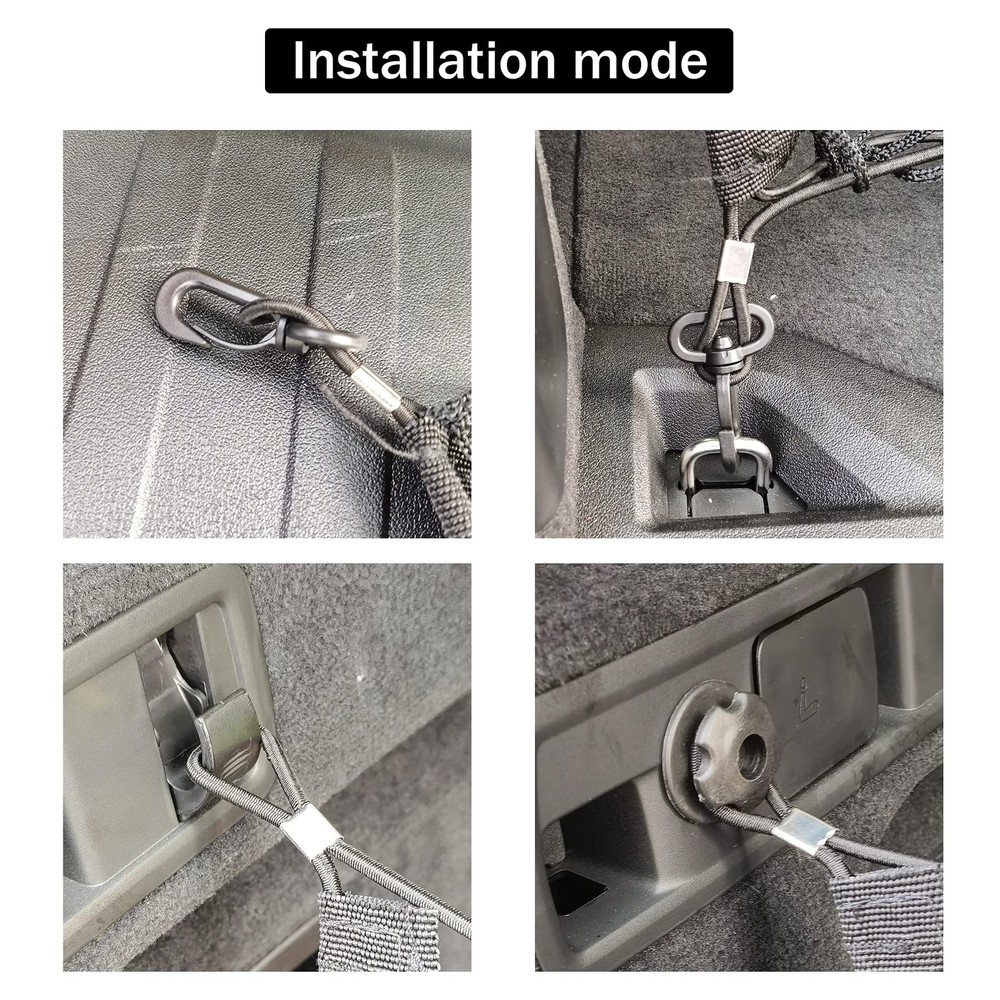 2 Packs Cargo Net Stretchable Adjustable Elastic Trunk Storage Hook 35.4x15.8