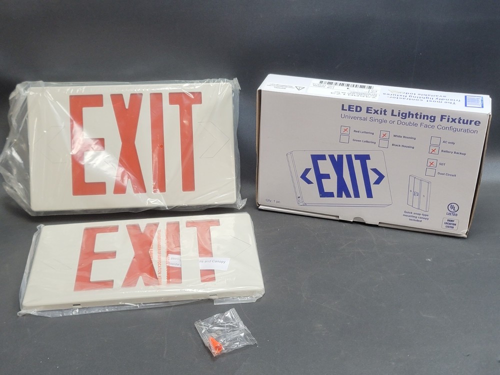 LED Exit Lighting Fixture RED SF/DF EM SDT