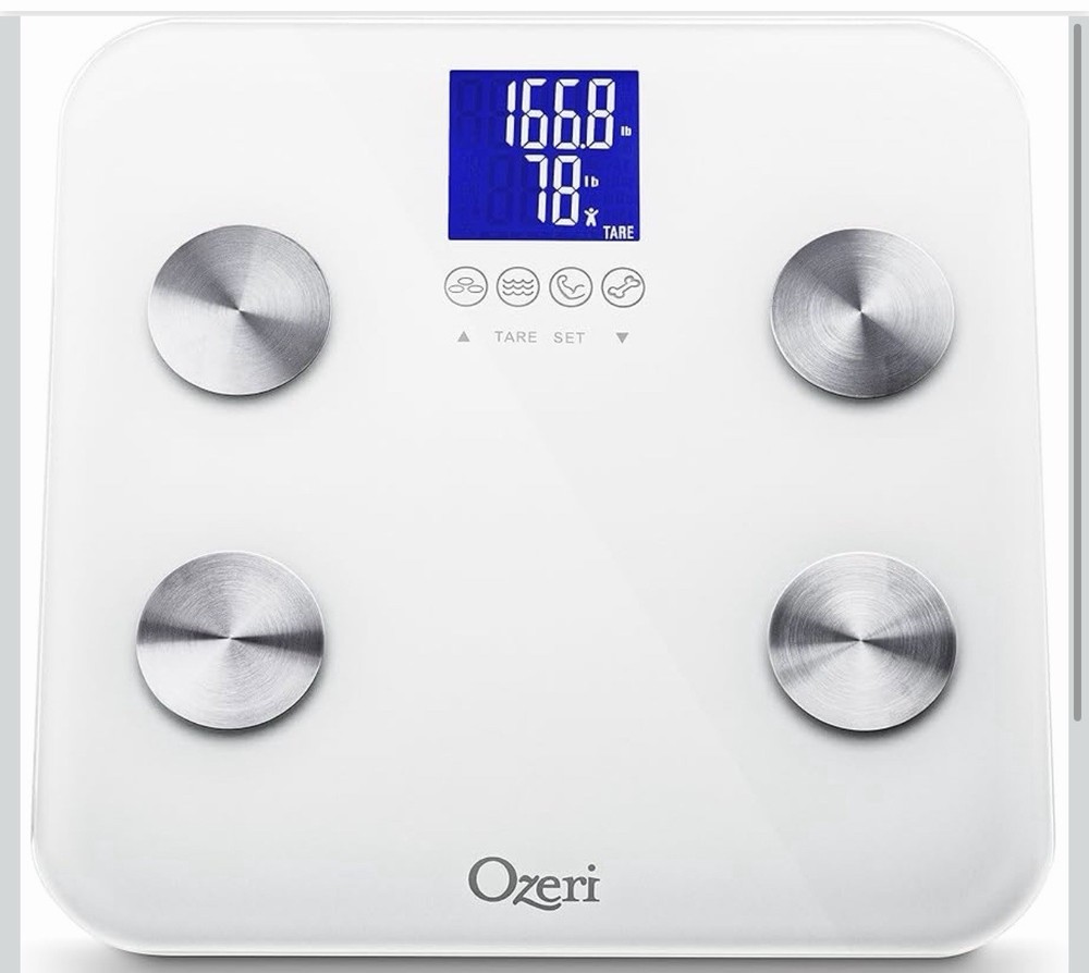 Total Body Bath Scale 40 lb 3 Touch-Sensitive Button Auto-Recognition Technology