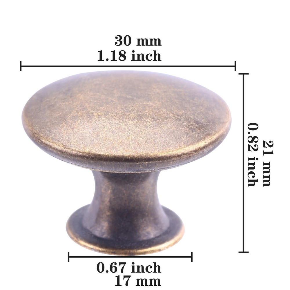 30 Pack Delicate Design Round Antique Kitchen Cabinet Knobs Cupboard Door Kno...