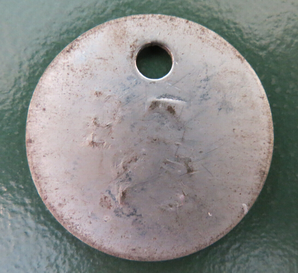 GRIMETHORPE Colliery Pit Check Tally - marked GRIMETHORPE COLLIERY 21 E 5