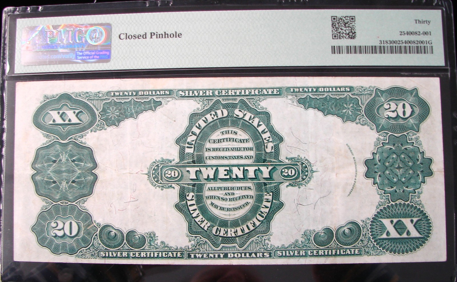 *1891 $20.00 SILVER CERTIFICATE Fr#318 TILLMAN/MORGAN "SCARCE NOTE" - 30 PMG*