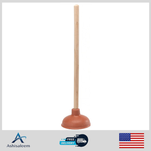 Project Source 5.3-in Red Rubber Plunger 18-in Handle For Home Residential Grade