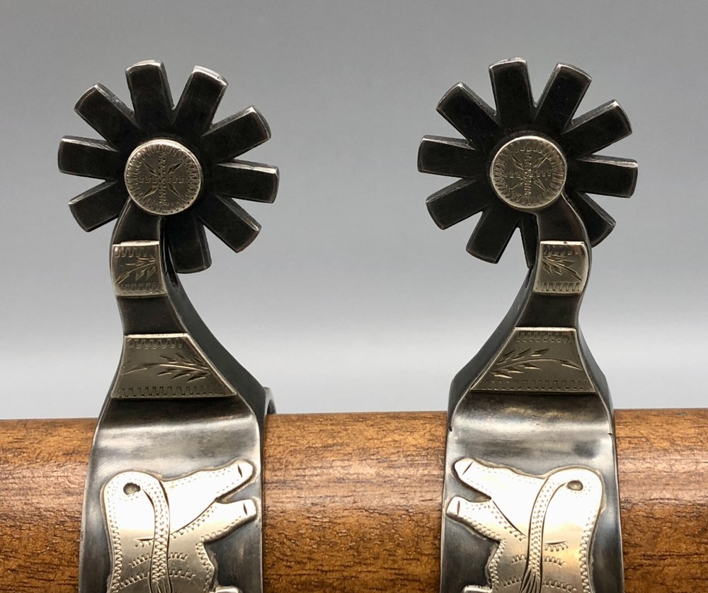 J.D. Moss Bull Theme Double Mounted Spurs